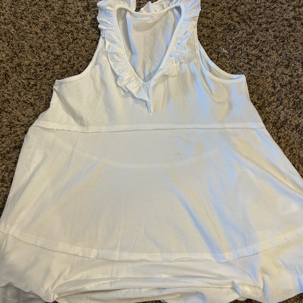 White Ruffled Women's Top